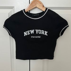Basic Crop top with New York writing
